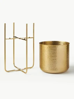 Plantenpottenset Nives van metaal met een gehamerde look, set van 2^Westwing Collection Clearance