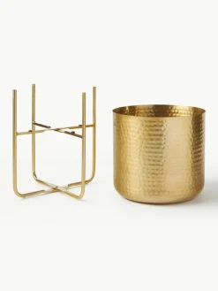 Plantenpottenset Nives van metaal met een gehamerde look, set van 2^Westwing Collection Clearance