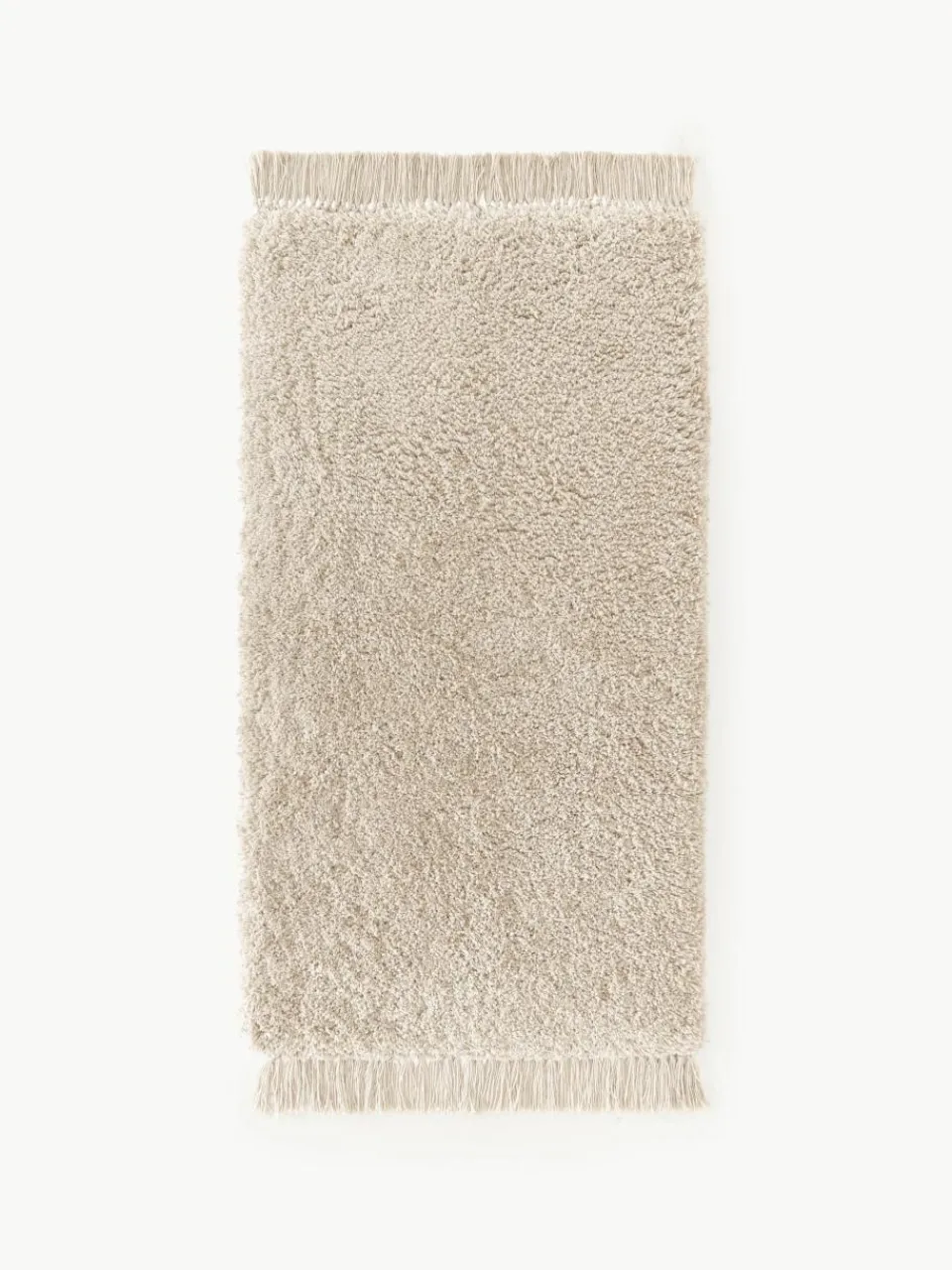Pluizig hoogpolig vloerkleed Dreamy met franjes^Westwing Collection Best