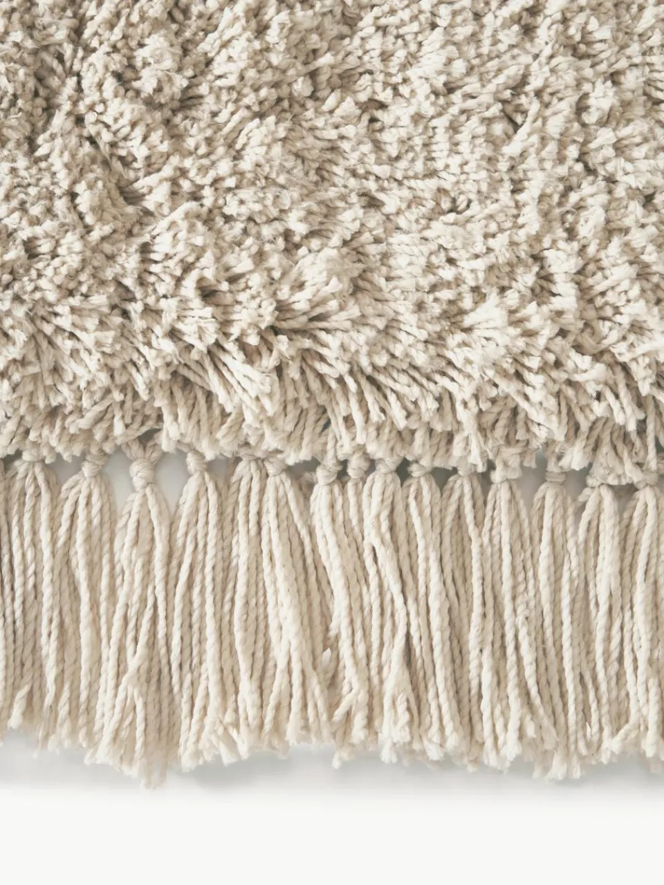 Pluizig hoogpolig vloerkleed Dreamy met franjes^Westwing Collection Best