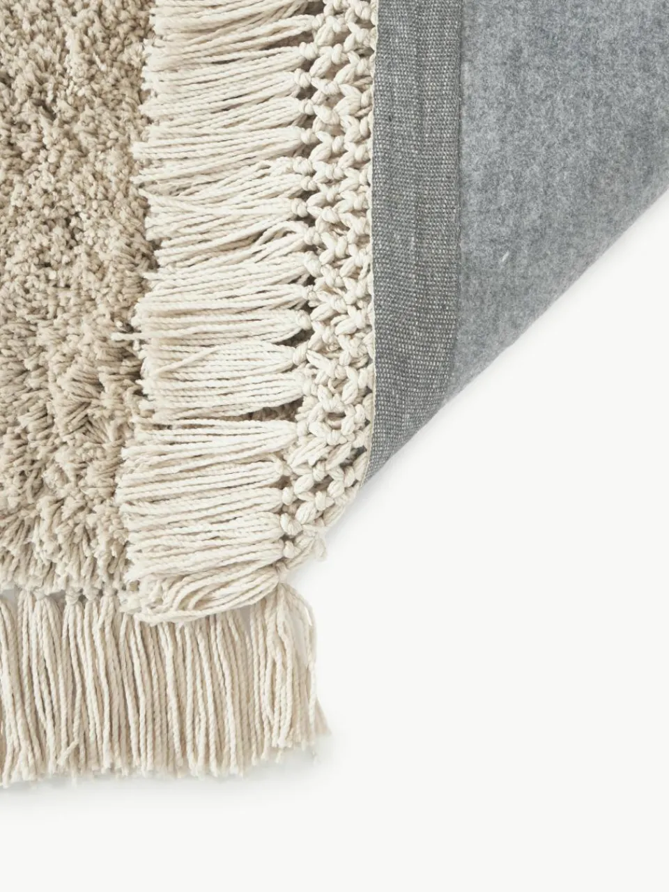 Pluizig hoogpolig vloerkleed Dreamy met franjes^Westwing Collection Best