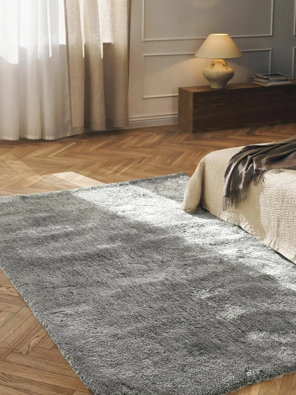 Pluizig hoogpolig vloerkleed Leighton^Westwing Collection Clearance