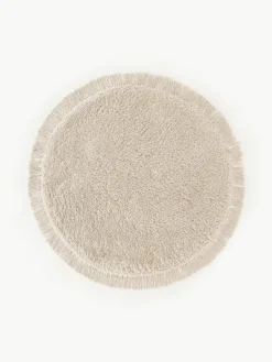 Pluizig rond hoogpolig vloerkleed Dreamy met franjes^Westwing Collection New