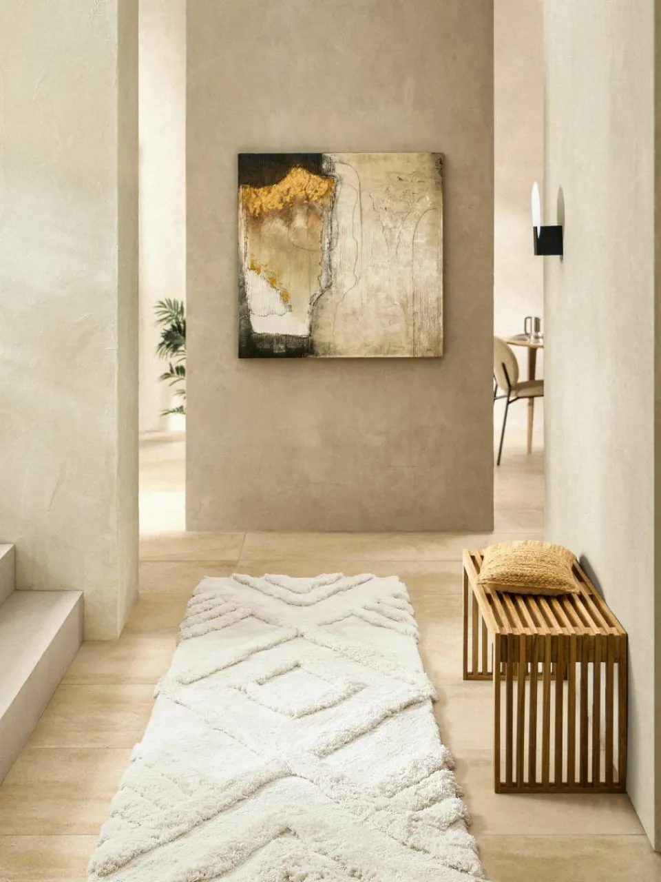 Pluizige hoogpolige loper Magda met verhoogd hoog-laag structuur^Westwing Collection Hot