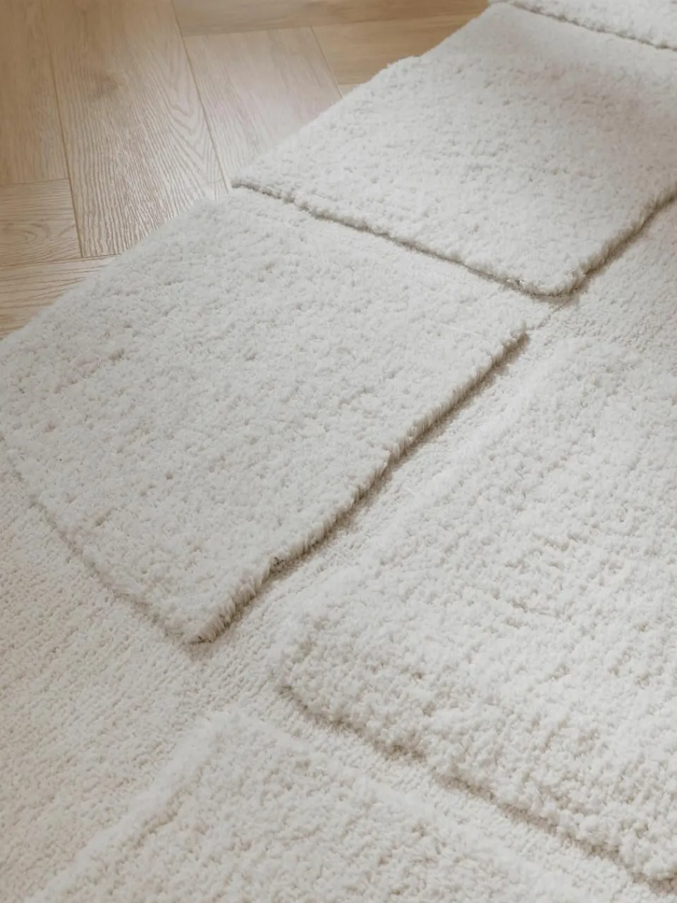 Pluizige hoogpolige loper Jade met verhoogd hoog-laag structuur^Westwing Collection Outlet