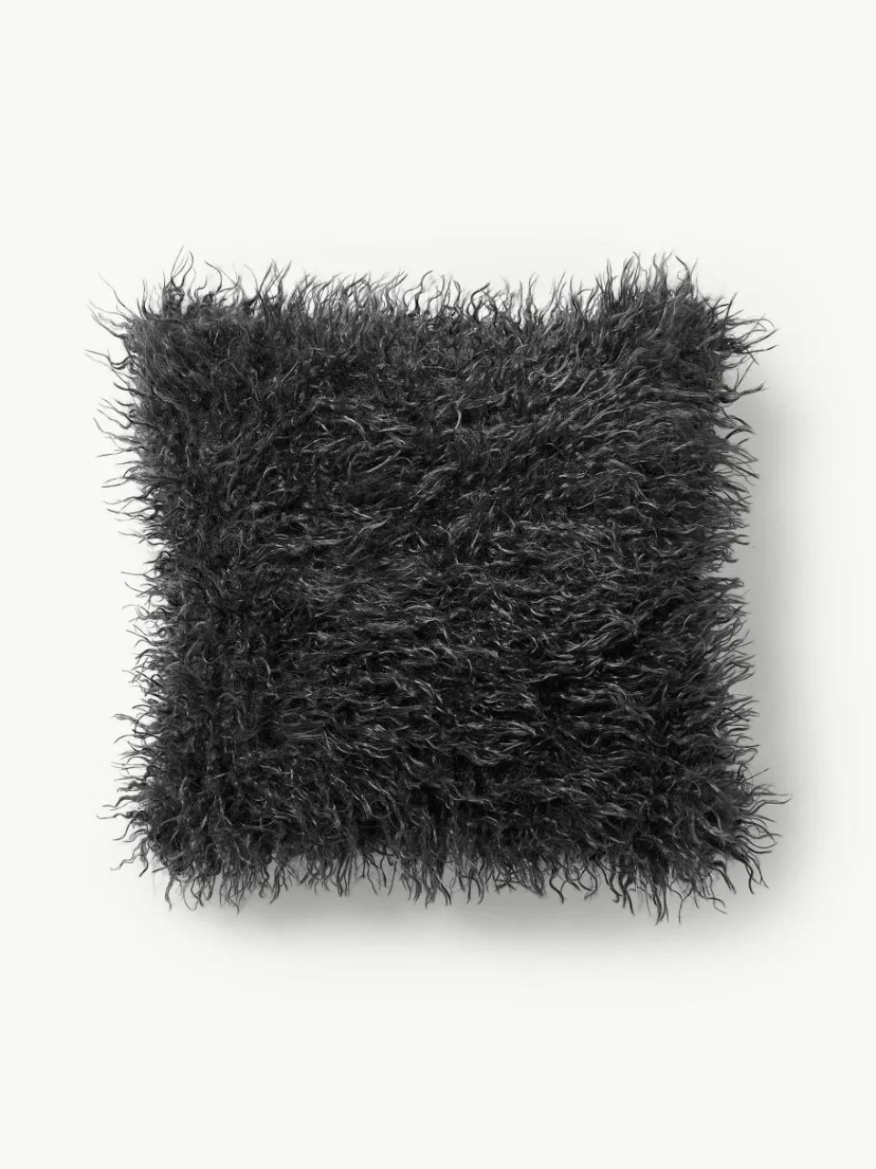 Pluizige kussenhoes van imitatievacht Morten, gekruld^Westwing Collection Best