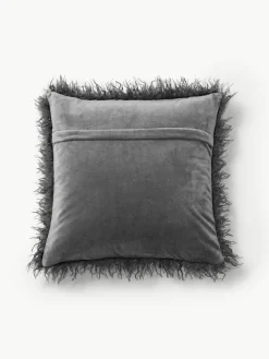Pluizige kussenhoes van imitatievacht Morten, gekruld^Westwing Collection Best