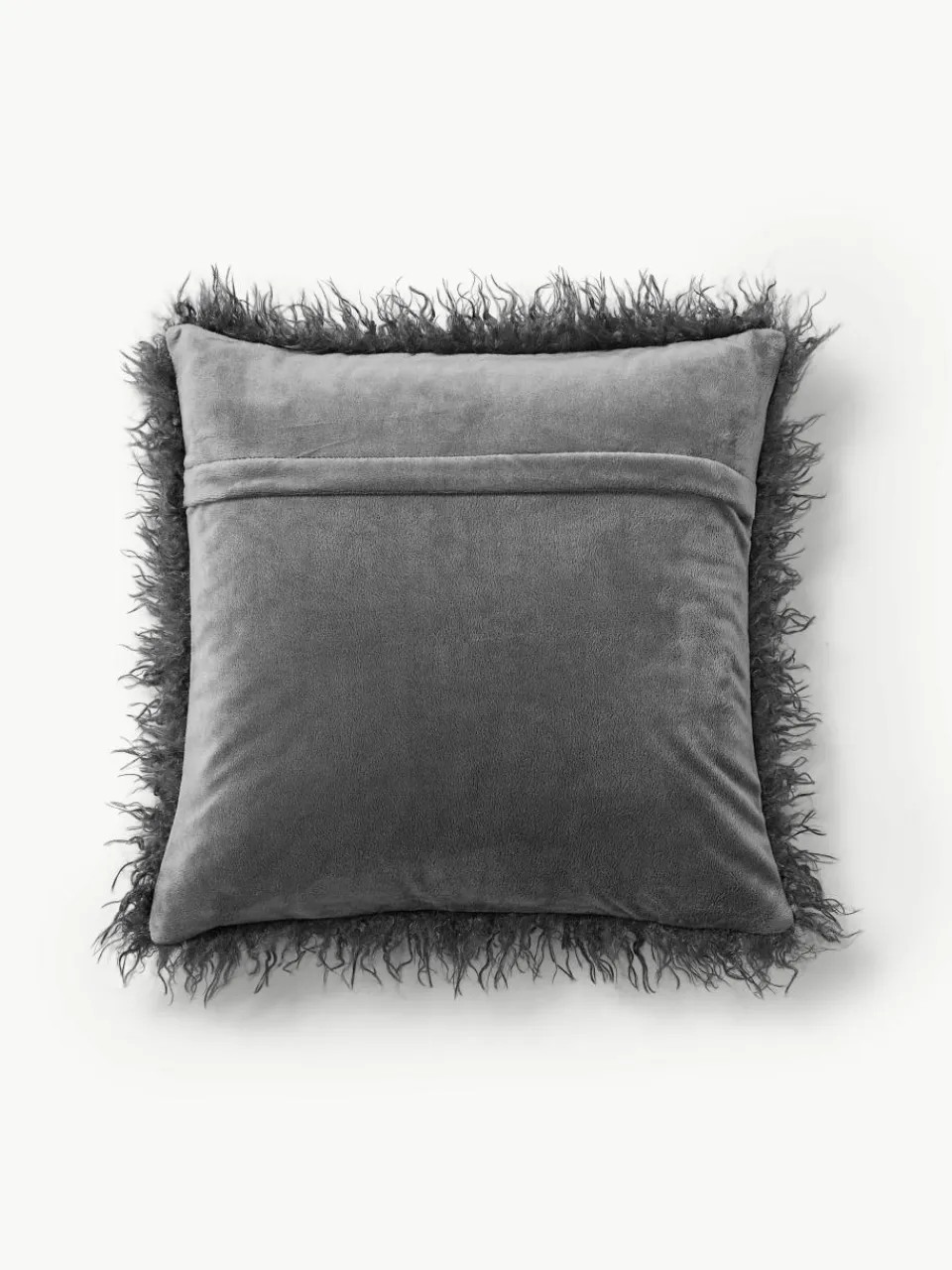 Pluizige kussenhoes van imitatievacht Morten, gekruld^Westwing Collection Best