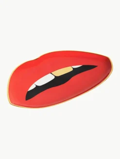 Porselein decoratief dienblad Lips met goudkleurig^Jonathan Adler Online