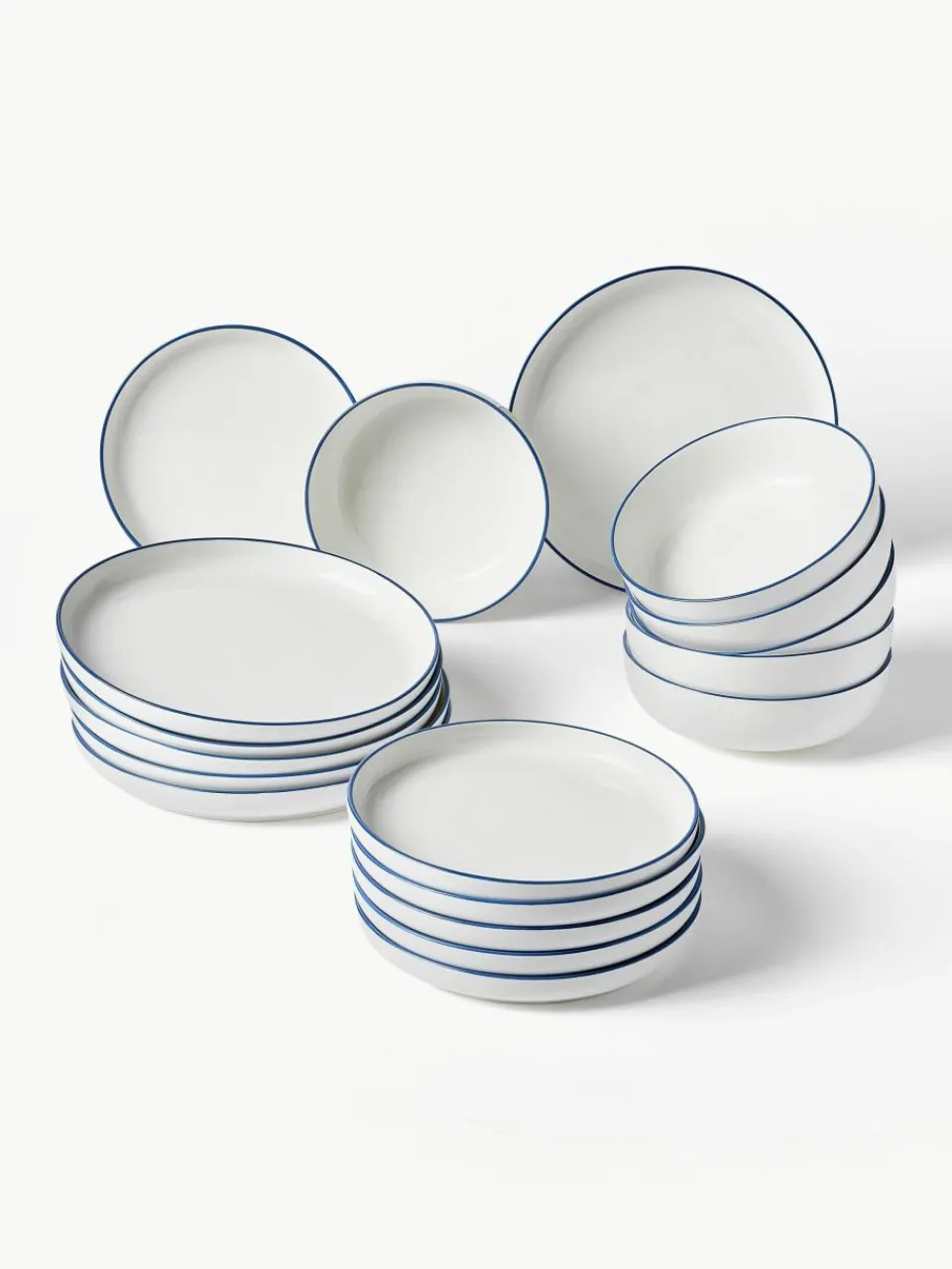 Porselein serviesset Facile, 6 personen (18-delig)^Westwing Collection Hot