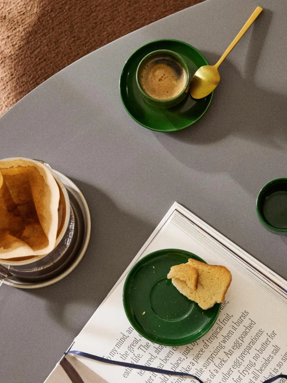 Porseleinen espressokopjes Nessa met schotels, 4 stuks^Westwing Collection Outlet