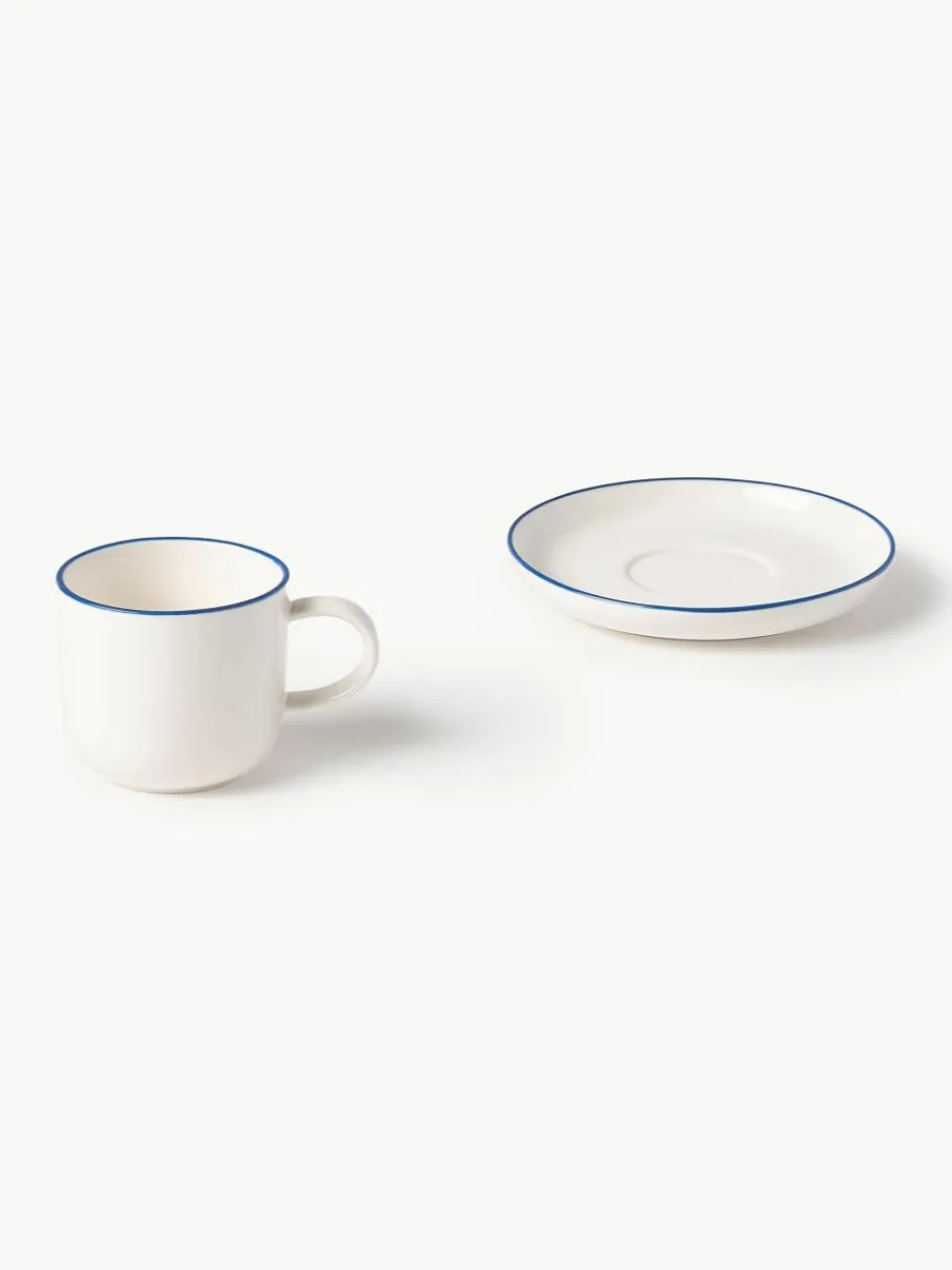 Porseleinen espressokopjes Facile met schoteltjes, 2 stuks^Westwing Collection Discount