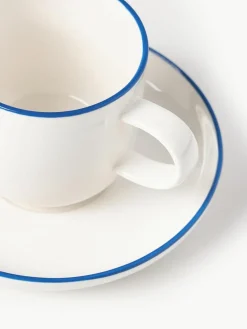 Porseleinen espressokopjes Facile met schoteltjes, 2 stuks^Westwing Collection Discount