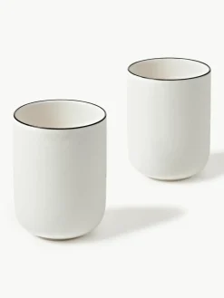 Porseleinen koffiekopjes Facile, 2 stuks^Westwing Collection Clearance