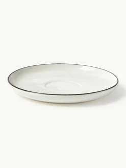 Porseleinen koffiekopjes Facile met schotels, 2 stuks^Westwing Collection Sale