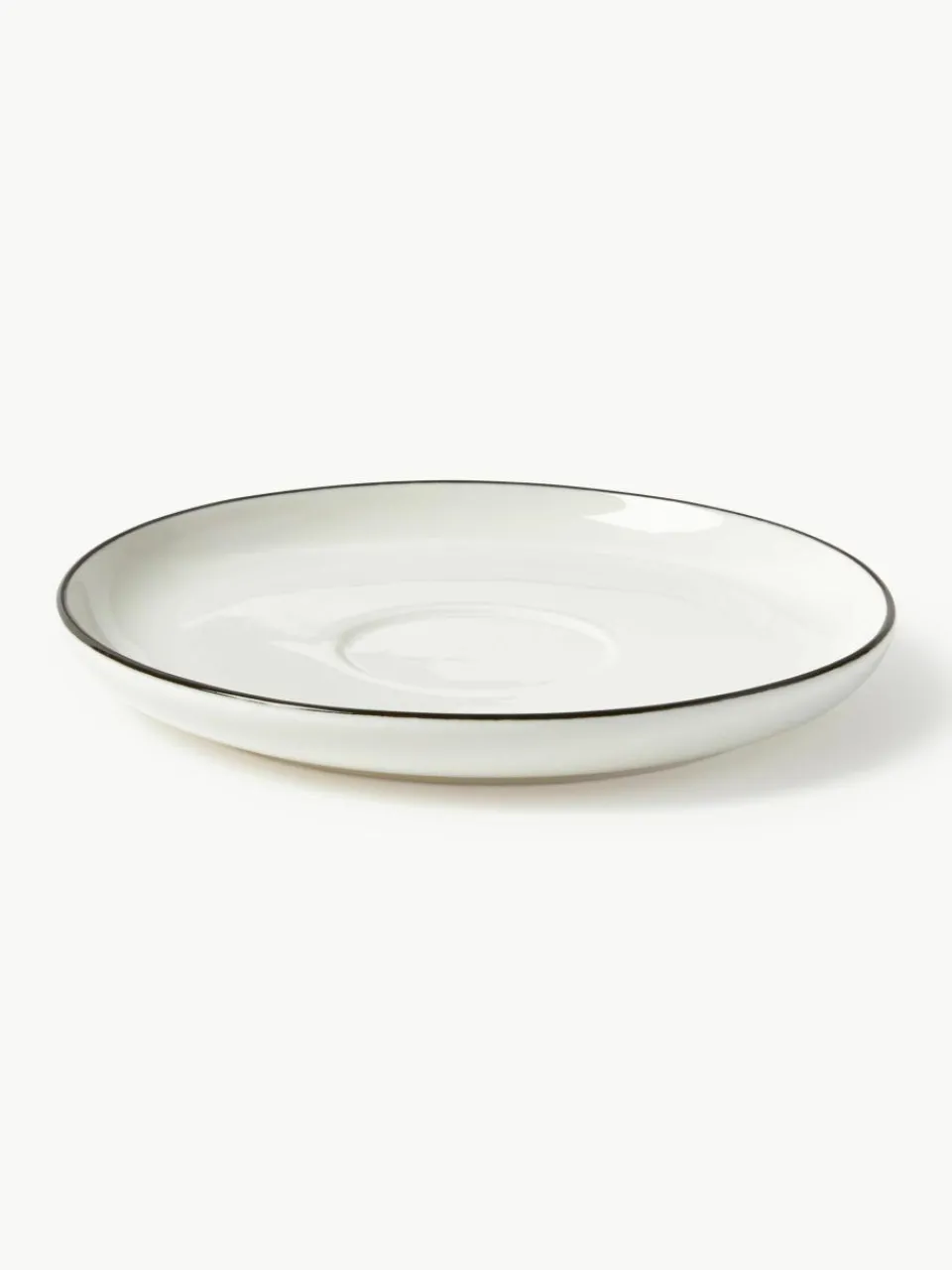 Porseleinen koffiekopjes Facile met schotels, 2 stuks^Westwing Collection Sale