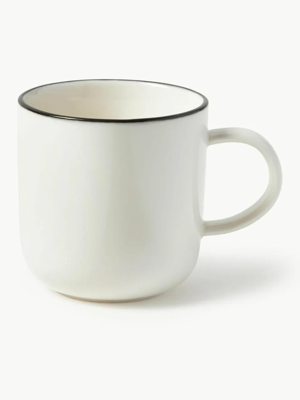 Porseleinen koffiekopjes Facile met schotels, 2 stuks^Westwing Collection Sale