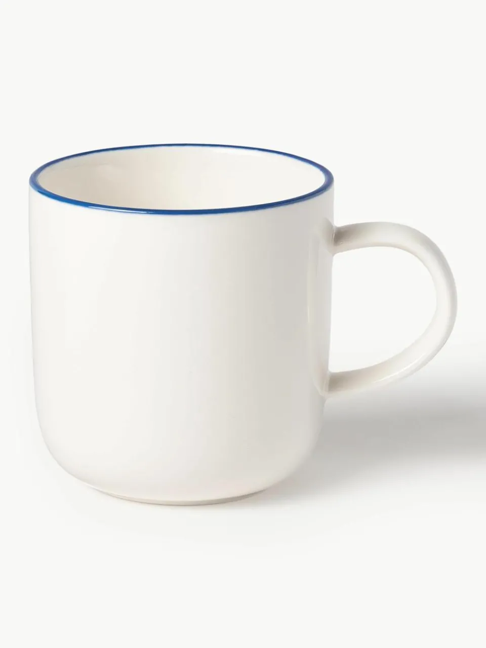Porseleinen koffiekopjes Facile met schotels, 2 stuks^Westwing Collection Hot