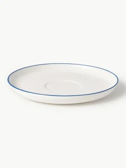 Porseleinen koffiekopjes Facile met schotels, 2 stuks^Westwing Collection Hot