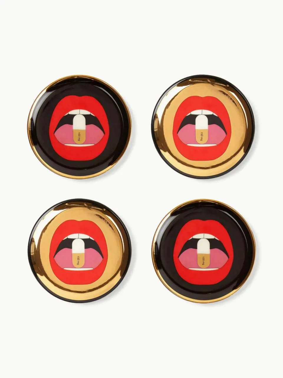 Porseleinen onderzetters Full Dose, met goud, set van 4^Jonathan Adler Sale