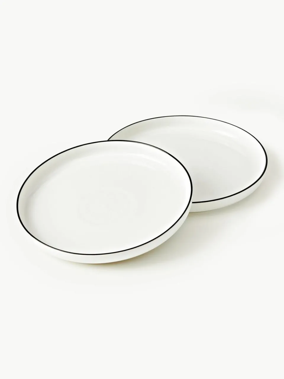Porseleinen ontbijtborden Facile met rand, 2 stuks^Westwing Collection New