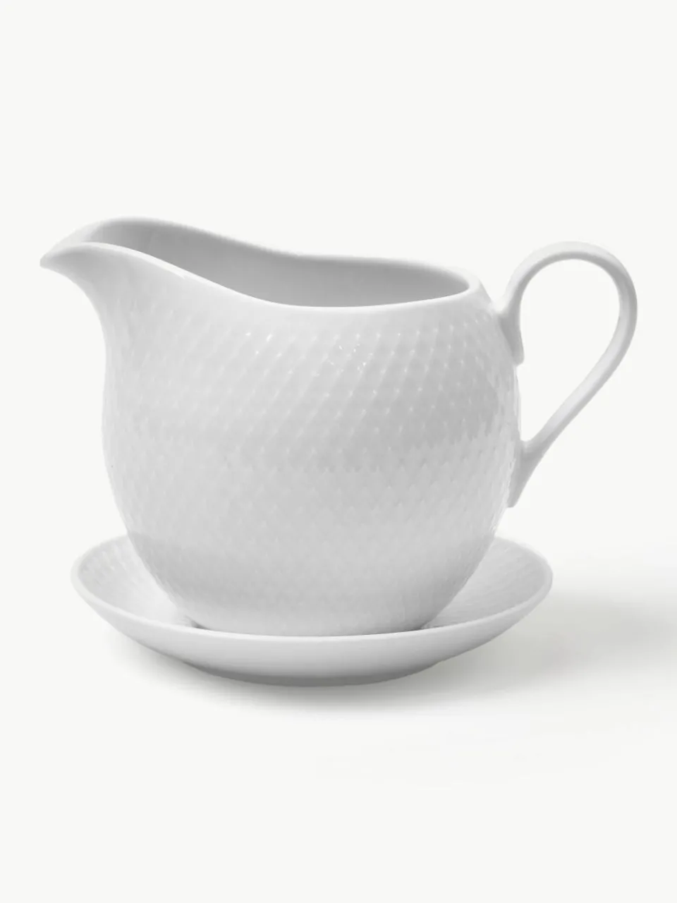 Porseleinen sauspot Rhombe met schotel^Lyngby Porcelaen Online