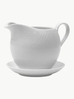 Porseleinen sauspot Rhombe met schotel^Lyngby Porcelaen Online