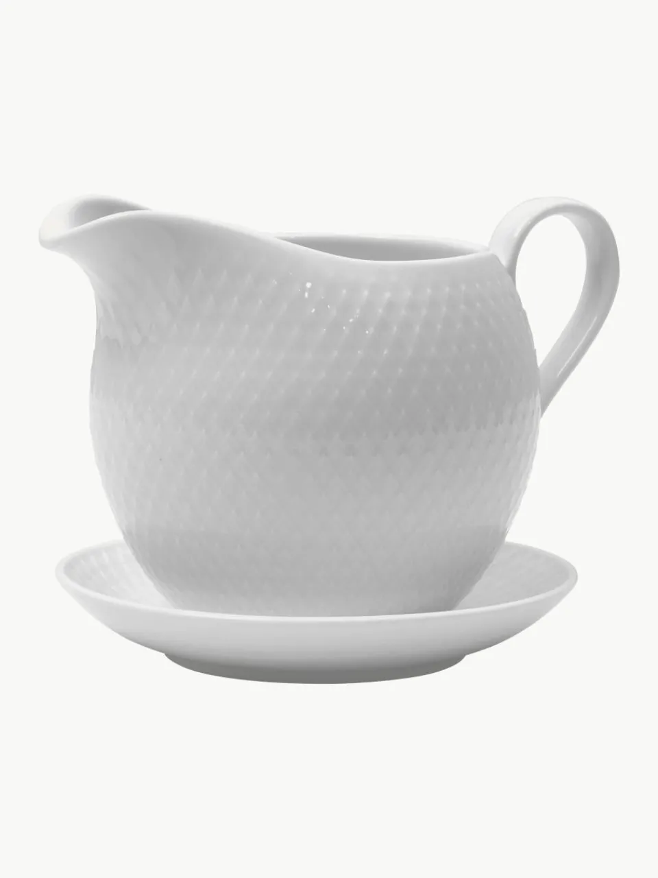Porseleinen sauspot Rhombe met schotel^Lyngby Porcelaen Online