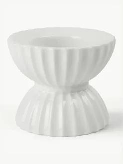 Porseleinen theelichthouder Tura met geribbeld oppervlak^Lyngby Porcelaen Clearance
