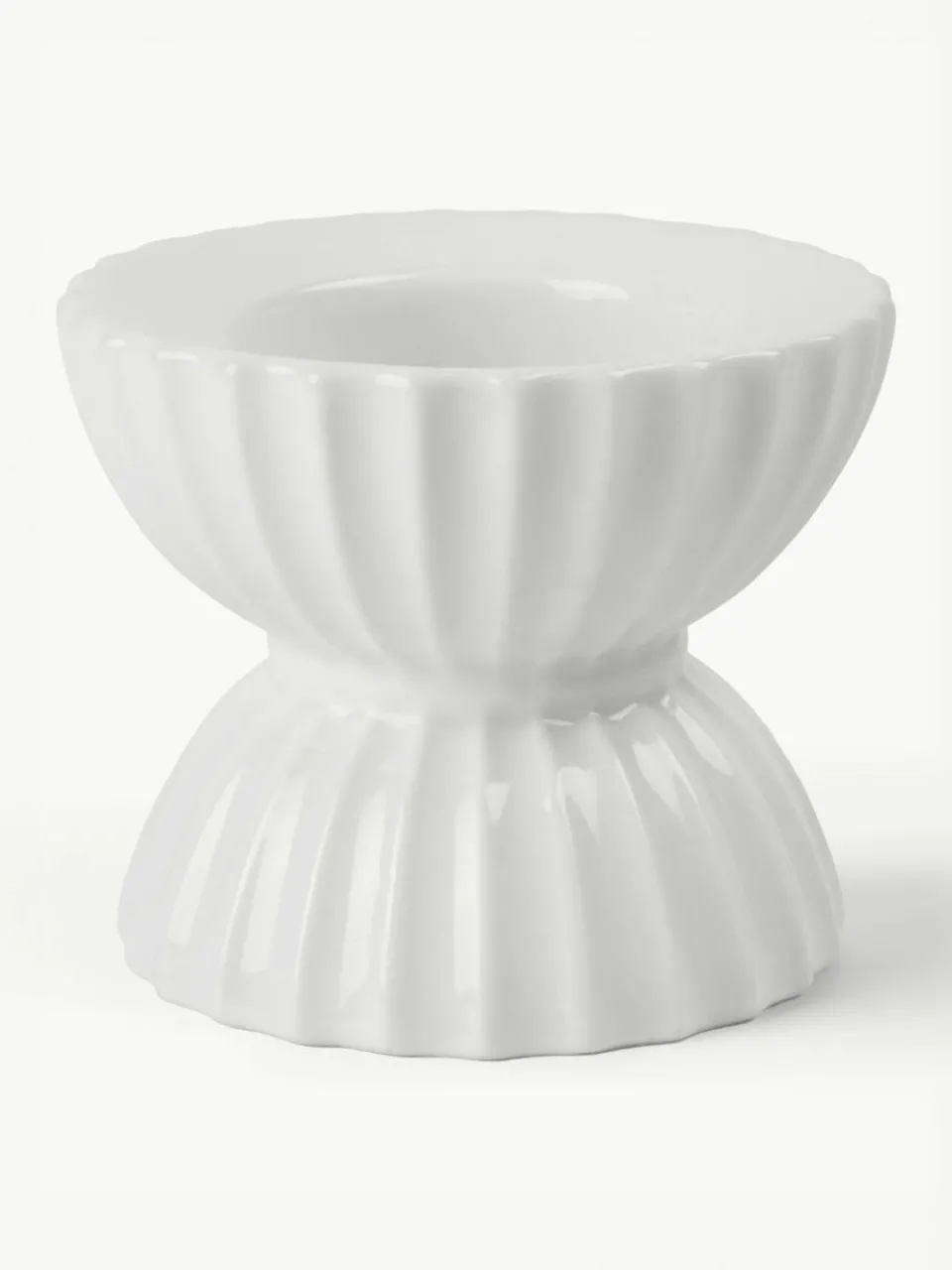 Porseleinen theelichthouder Tura met geribbeld oppervlak^Lyngby Porcelaen Clearance