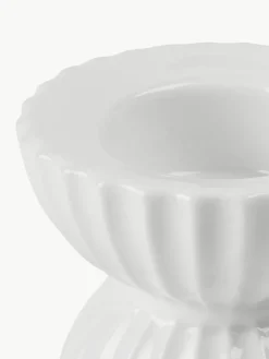 Porseleinen theelichthouder Tura met geribbeld oppervlak^Lyngby Porcelaen Clearance