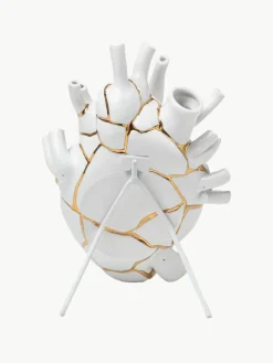 Porseleinen vaas Love in Bloom met goudkleurige decoratie, H 25 cm^SELETTI Outlet