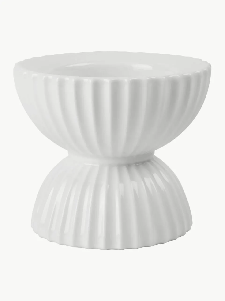 Porseleinen windlicht Tura met geribbeld oppervlak^Lyngby Porcelaen New