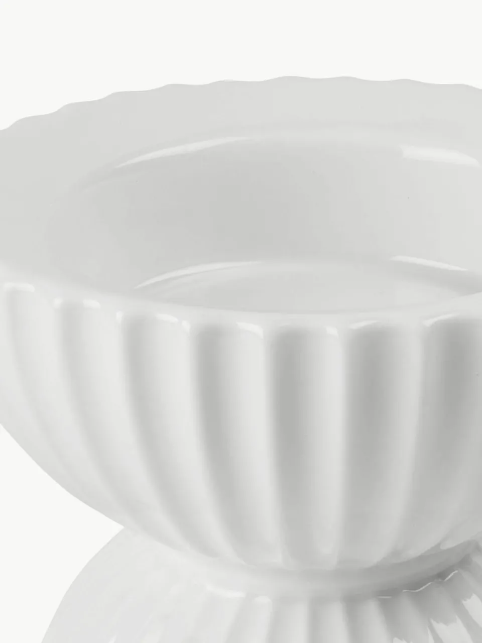 Porseleinen windlicht Tura met geribbeld oppervlak^Lyngby Porcelaen New