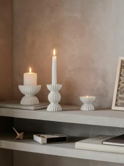 Porseleinen windlicht Tura met geribbeld oppervlak^Lyngby Porcelaen New