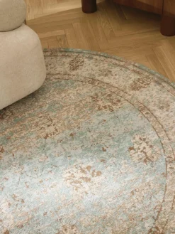 Rond chenille vloerkleed Rimini, handgeweven^Westwing Collection New