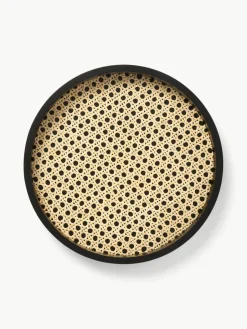 Rond decoratief dienblad Carina met Weens vlechtwerk^Westwing Collection Sale
