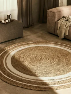 Rond juten vloerkleed Clover, handgemaakt^Westwing Collection Outlet