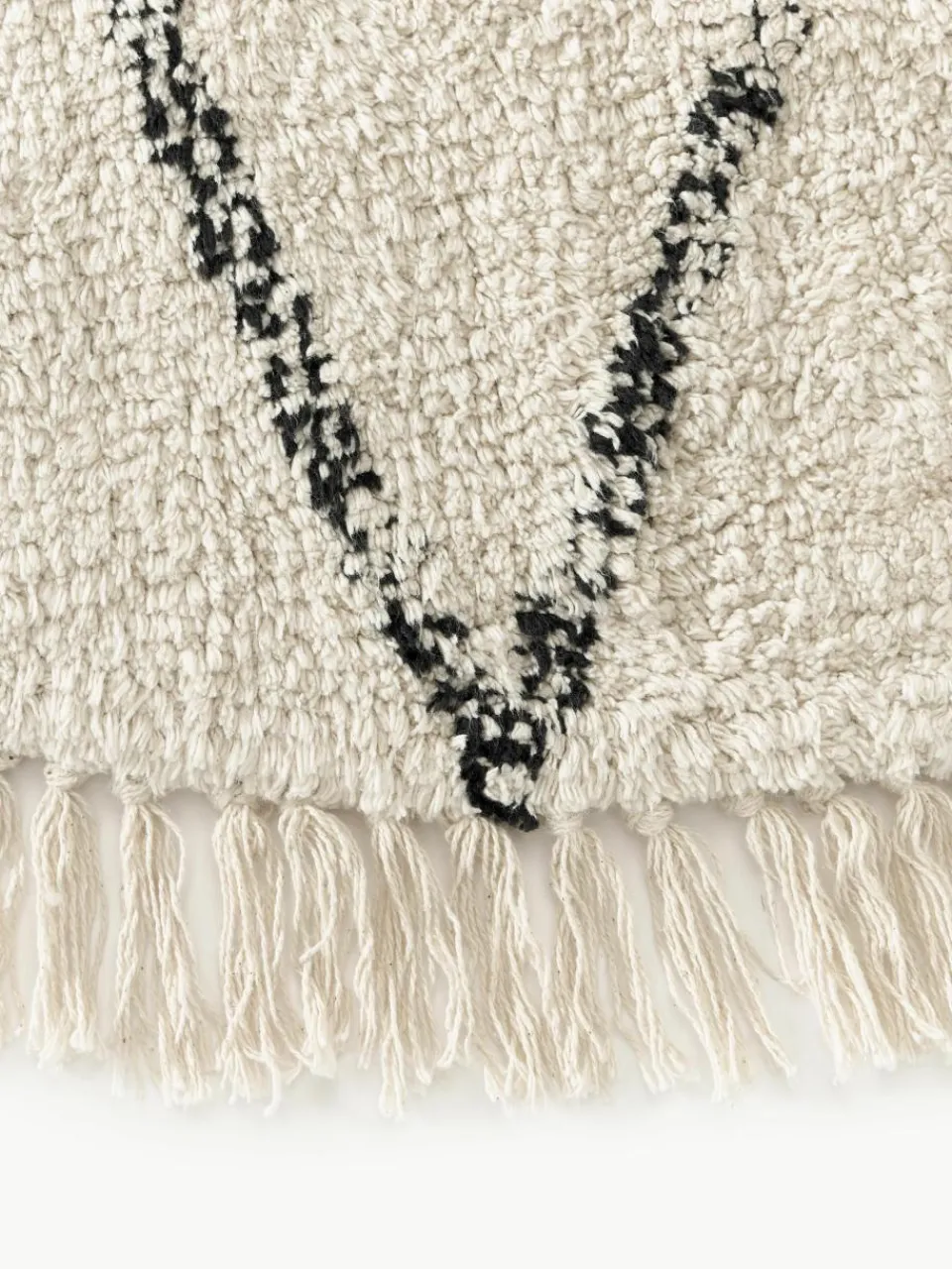 Rond katoenen vloerkleed Bina met ruitjesmotief, handgetuft^Westwing Collection Online