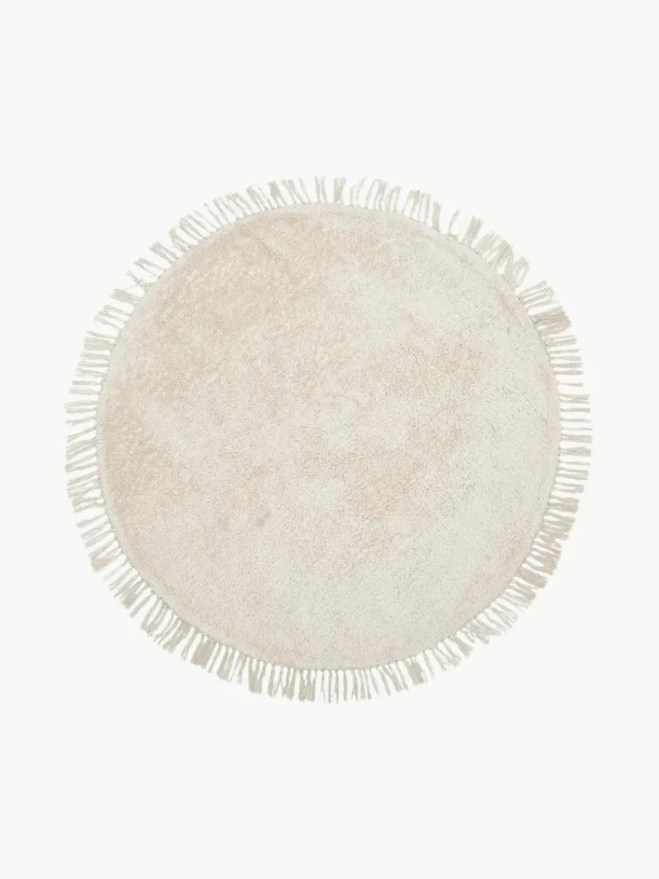 Rond katoenen vloerkleed Daya met franjes, handgetuft^Westwing Collection Discount