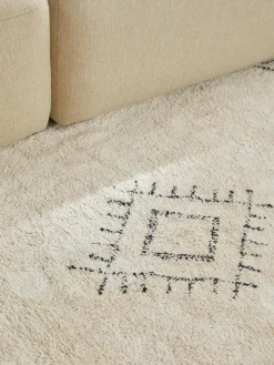 Rond katoenen vloerkleed Fionn met franjes, handgetuft^Westwing Collection Clearance