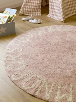 Rond kindervloerkleed ABC met lettermotief^Lorena Canals Clearance