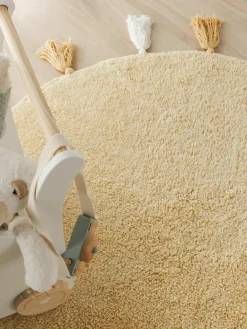 Rond kindervloerkleed Malu met kwastjes, handgetuft^Benuta Clearance