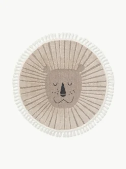 Rond kindervloerkleed Momo met kwastjes en hoog-laag effect^Benuta Clearance