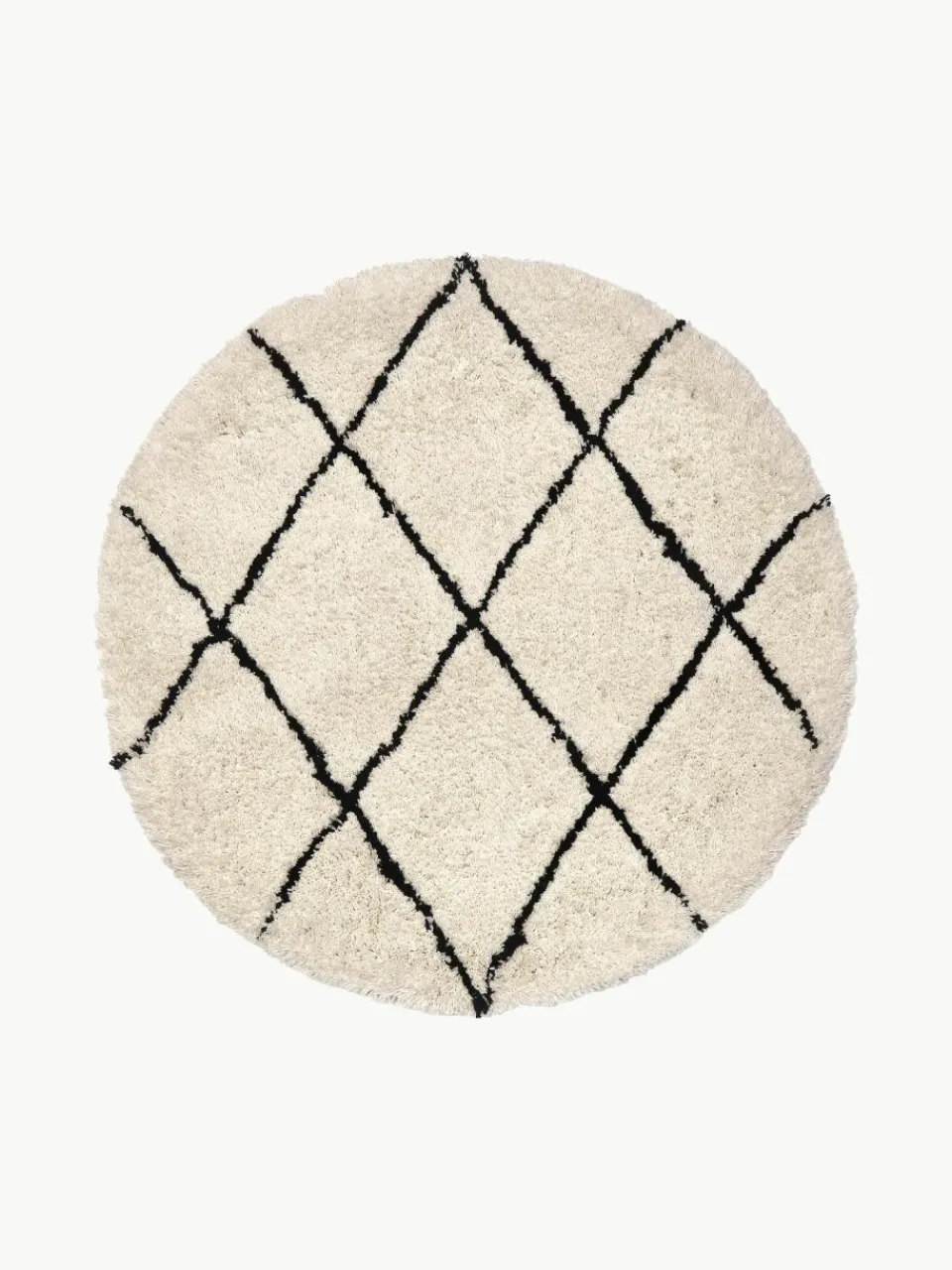 Rond pluizig hoogpolig vloerkleed Naima, handgetuft^Westwing Collection Discount