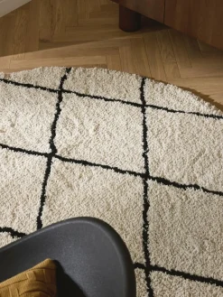 Rond pluizig hoogpolig vloerkleed Naima, handgetuft^Westwing Collection Discount