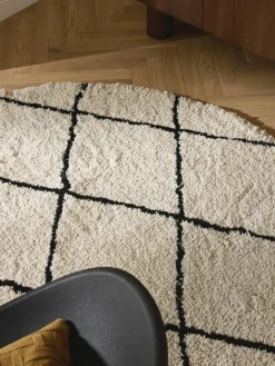 Rond pluizig hoogpolig vloerkleed Naima, handgetuft^Westwing Collection Discount