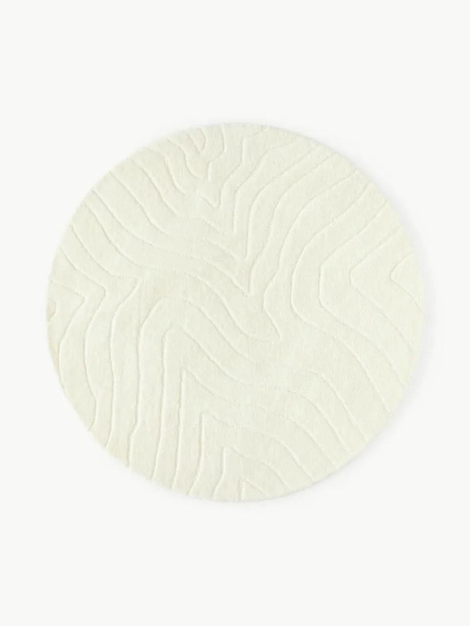 Rond wollen vloerkleed Aaron, handgetuft^Westwing Collection Outlet