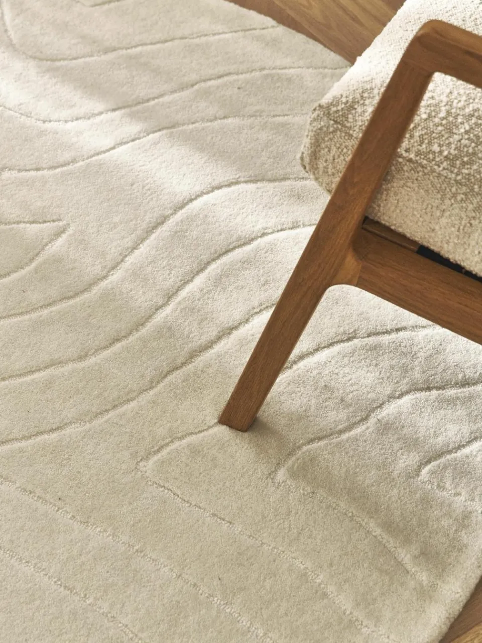 Rond wollen vloerkleed Aaron, handgetuft^Westwing Collection Outlet