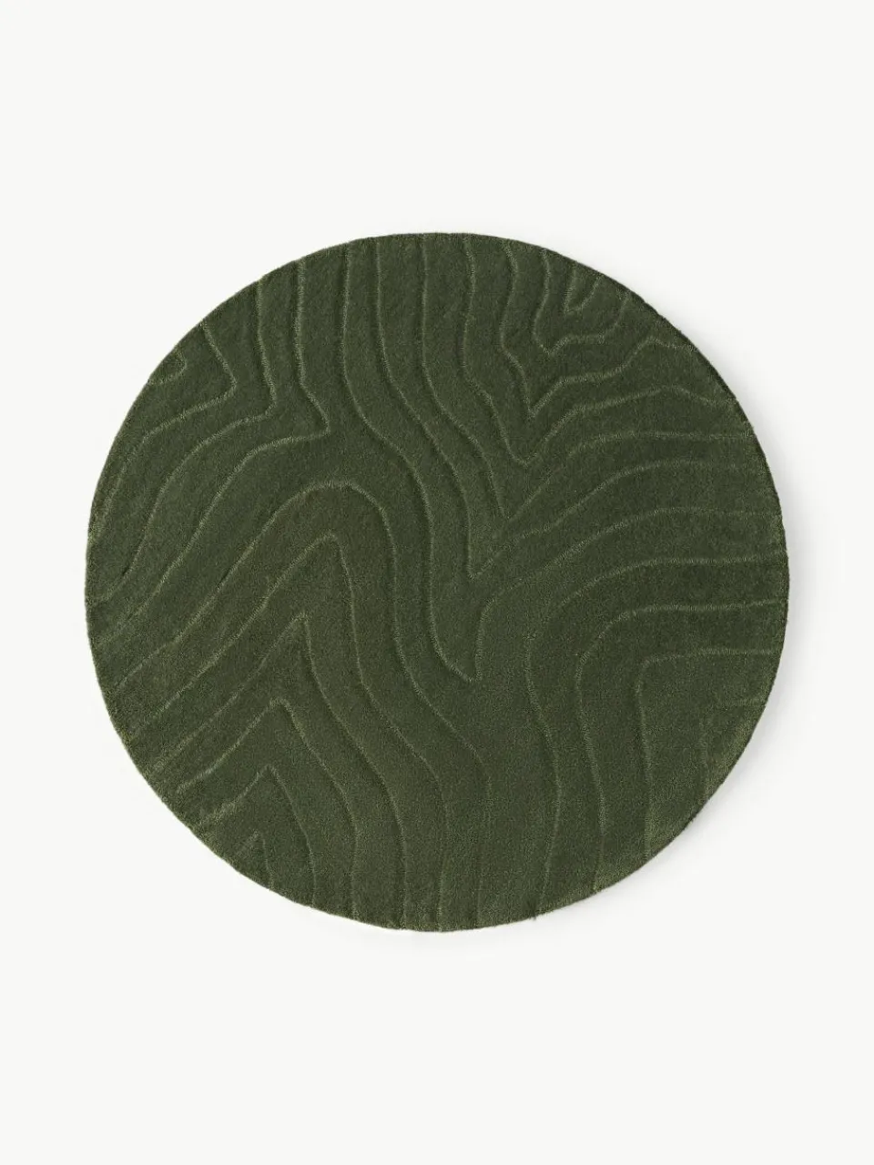 Rond wollen vloerkleed Aaron, handgetuft^Westwing Collection Hot